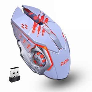 2U&4U עכברים ZUOYA MMR4 Wireless Mouse 2.4GHz Receiver LED Mute Silent Rechargeable USB Gaming Computer Optical Game Mice For Laptop PC Compute